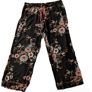 Cynthia Rowley Sleepwear Size XL Black Floral Pajama Palazzo pants